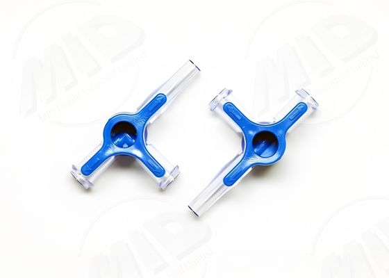 Medical Injection Molding Plastic Three Way Connector PC PP PVC OEM