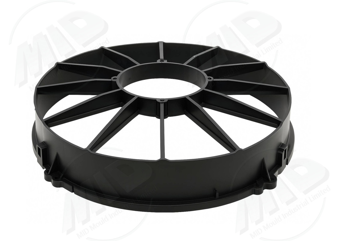 Custom ABS PP Fan Guard Injection Molding 100-600mm Size 150K-800K Cycles