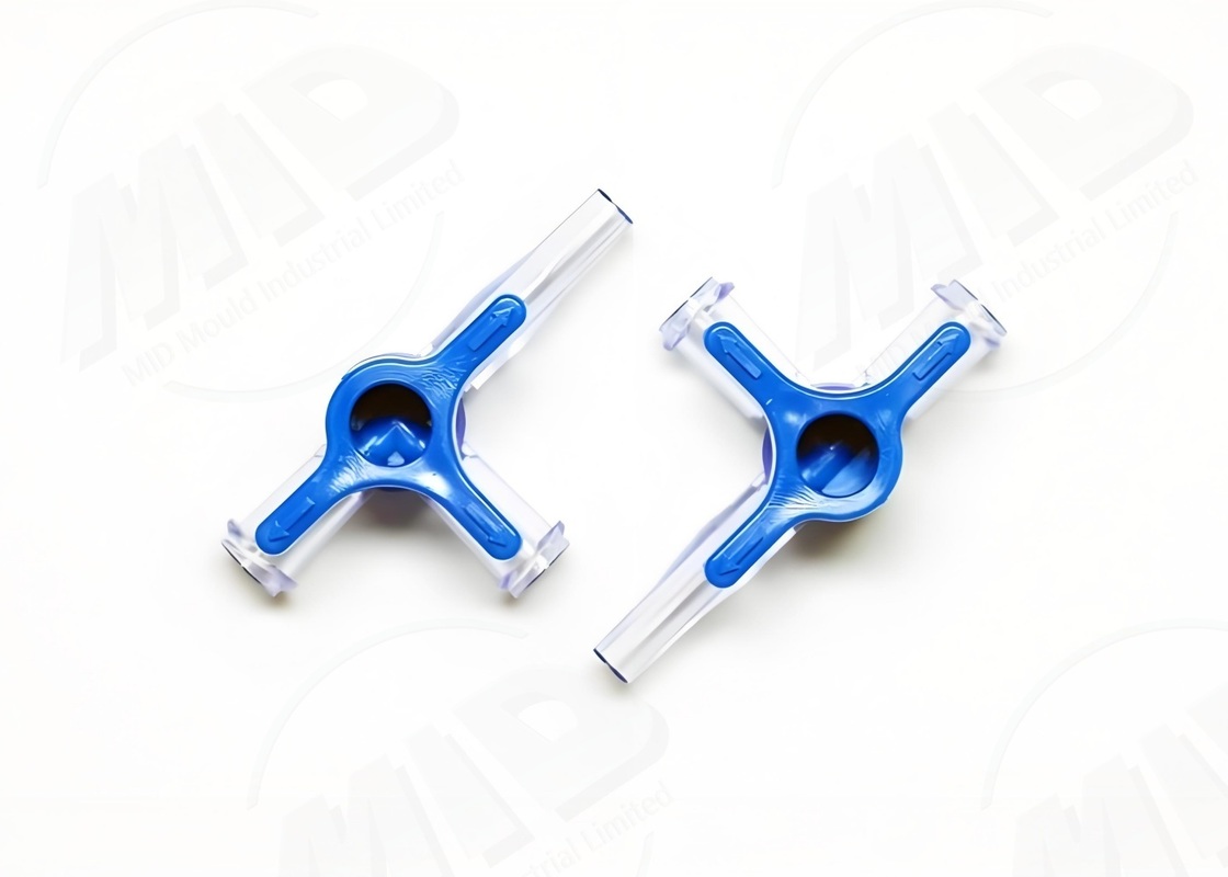 Medical Injection Molding Plastic Three Way Connector PC PP PVC OEM