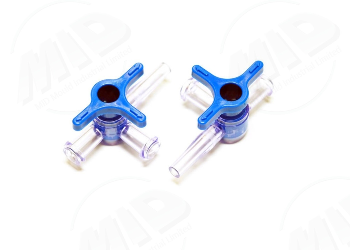 Medical Injection Molding Plastic Three Way Connector PC PP PVC OEM